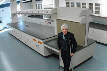 Dr. Paulette Spencer stands in newly renovated bioengineering laboratory space.