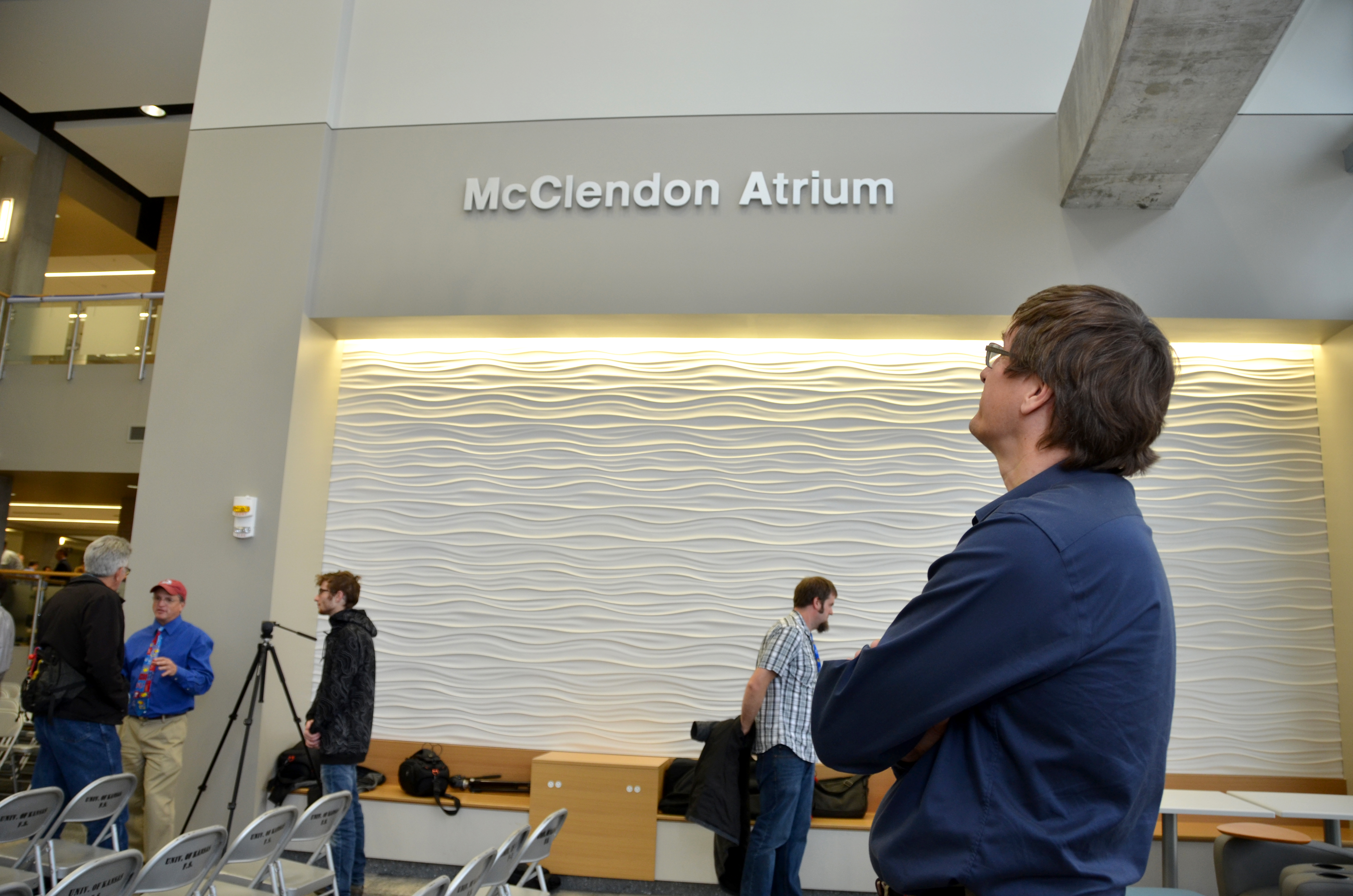 Brian McClendon in the atrium bearing his name