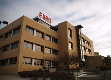 Eaton Hall with the Expo sign