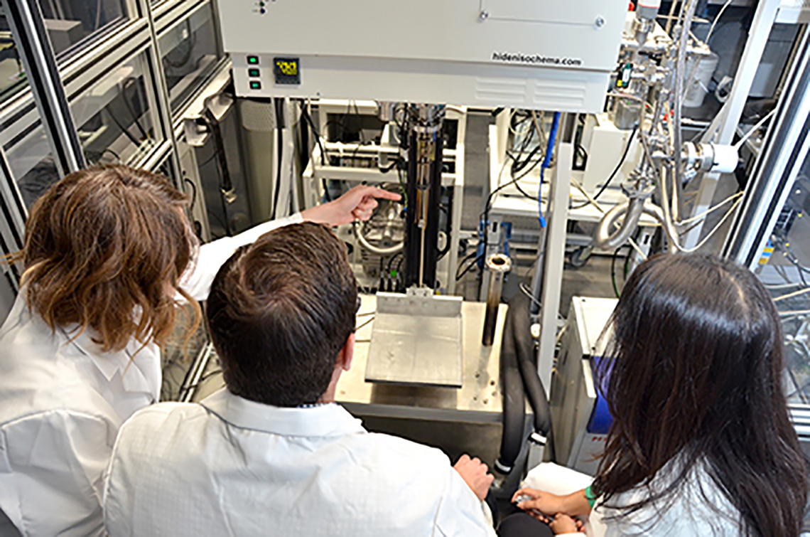 Students working in the lab
