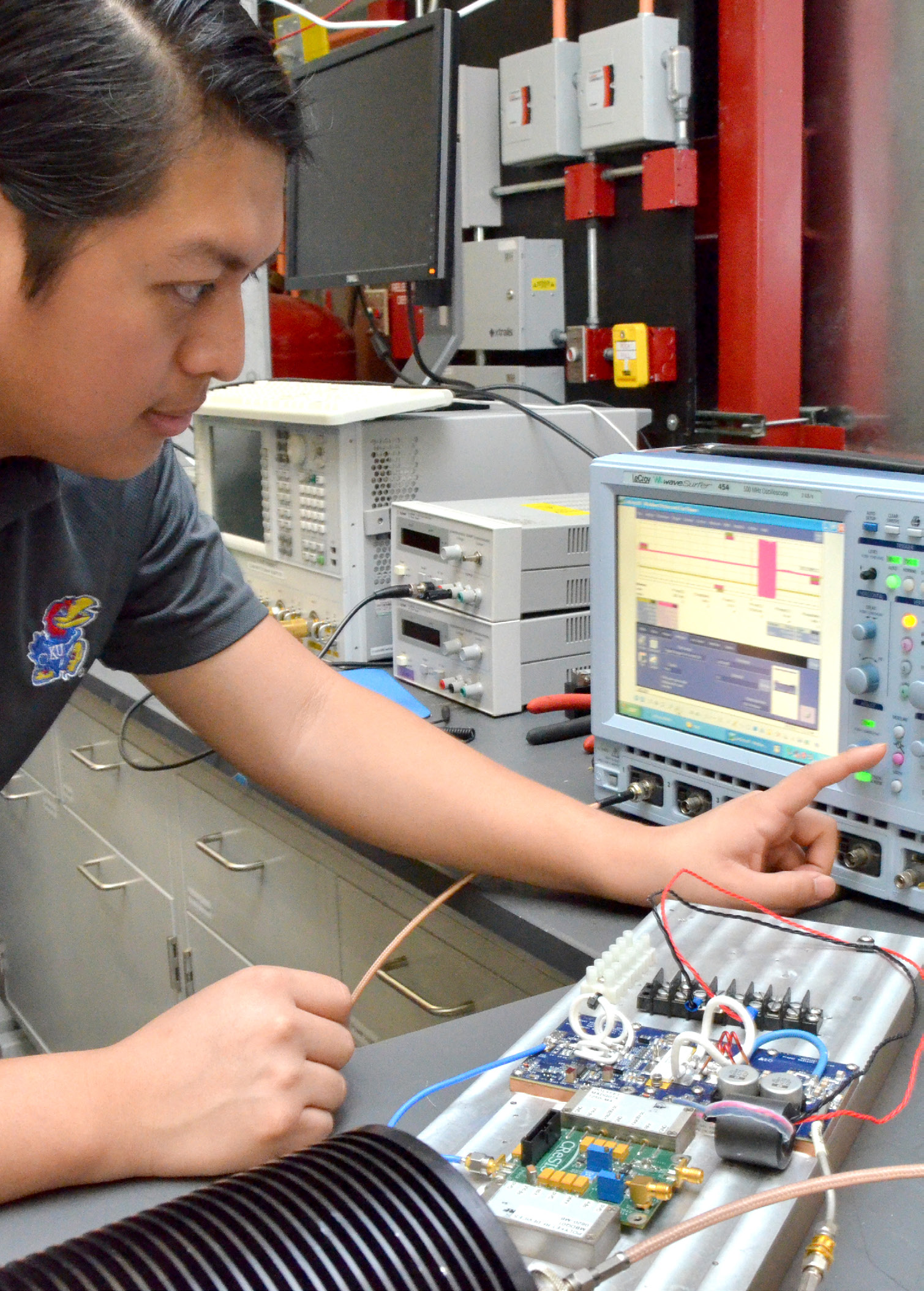 A student works with a chipboard