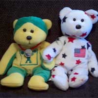 Colorful stuffed teddy bears