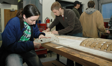 Students work on design the aircraft for the 2012 Aero Design Competition