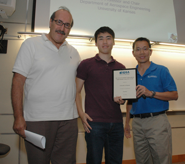 JinSeong Kim, center, is on the third-place winning engine design team