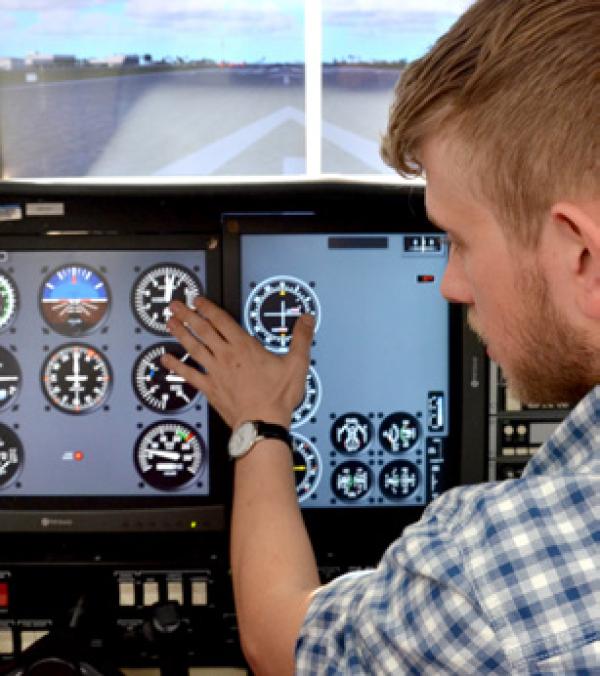inside of a cockpit simulator