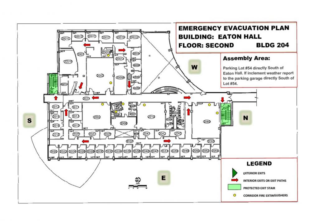 Eaton Hall Second Floor Map